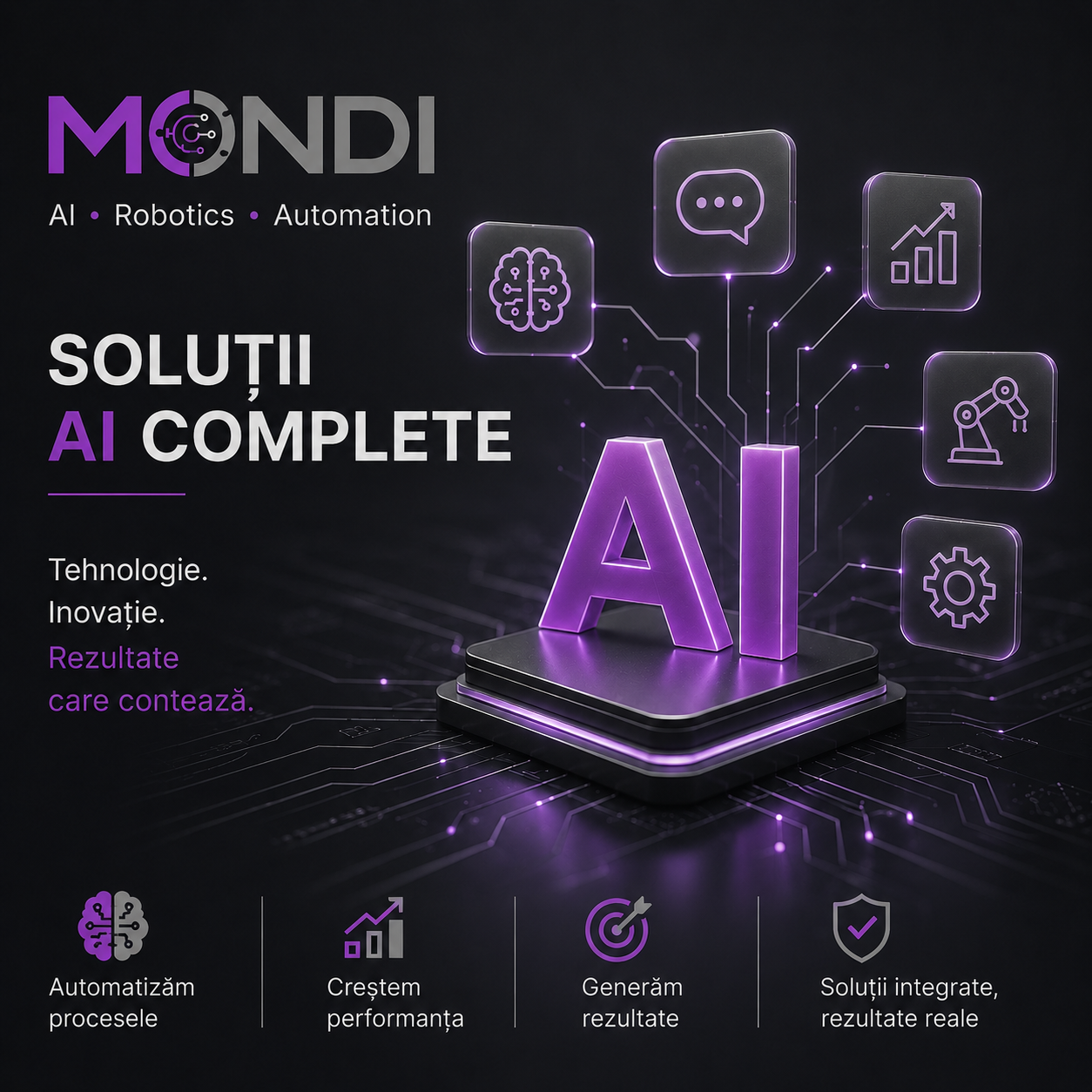 Soluții AI complete pentru automatizarea afacerii