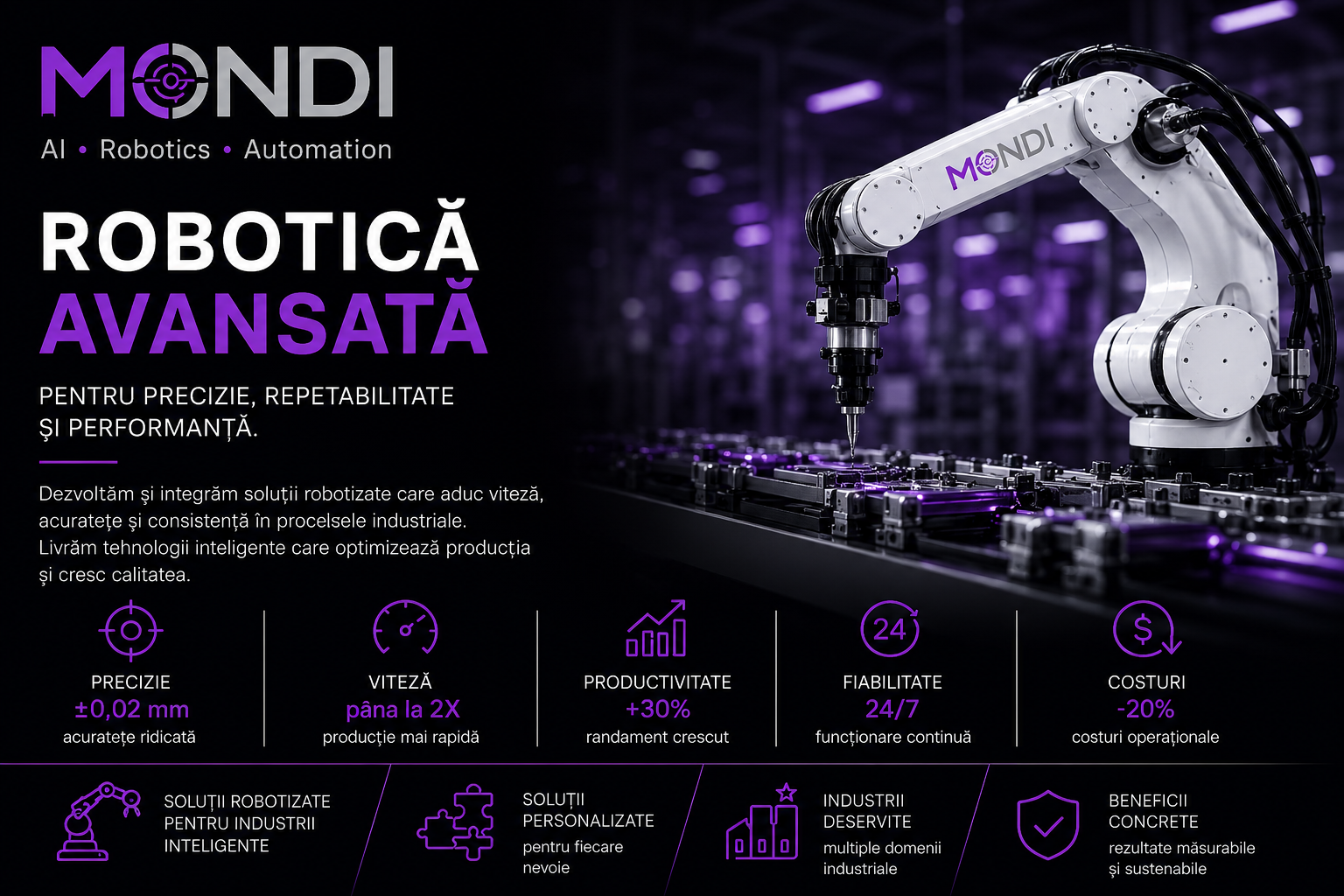 Robot industrial colaborativ pentru automatizare avansată