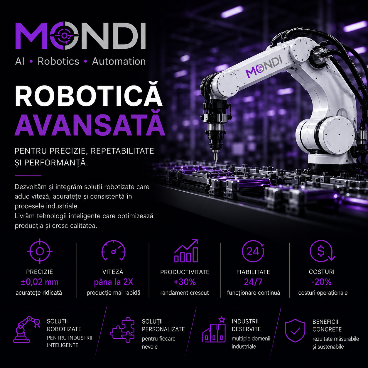 Servicii Robotics: roboți colaborativi pentru automatizarea producției